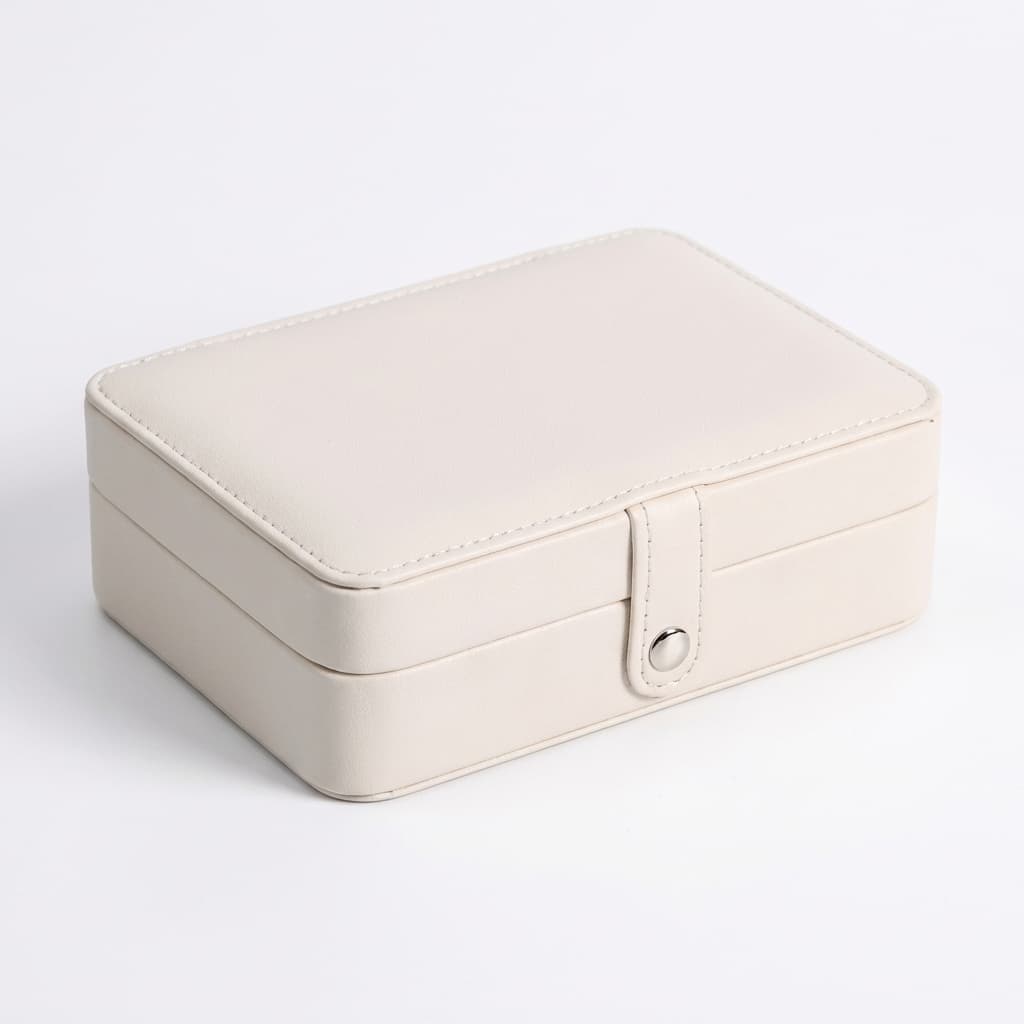 Boîte Bijoux Cuir Simili Double Étage Compact