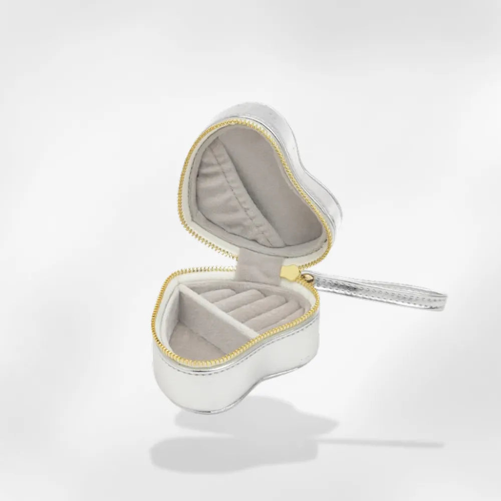 Boîte Bijoux Velours Forme Coeur Voyage Cadeau