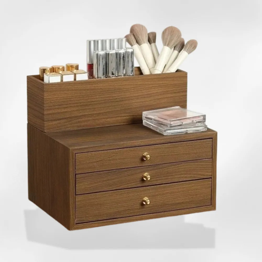 Boîte Bijoux Bois MDF Tiroirs Maquillage Coiffeuse