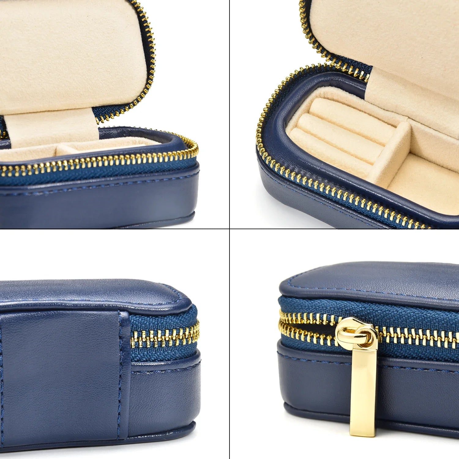 Boîte à Bijoux Simili Cuir Velours Mini Zip