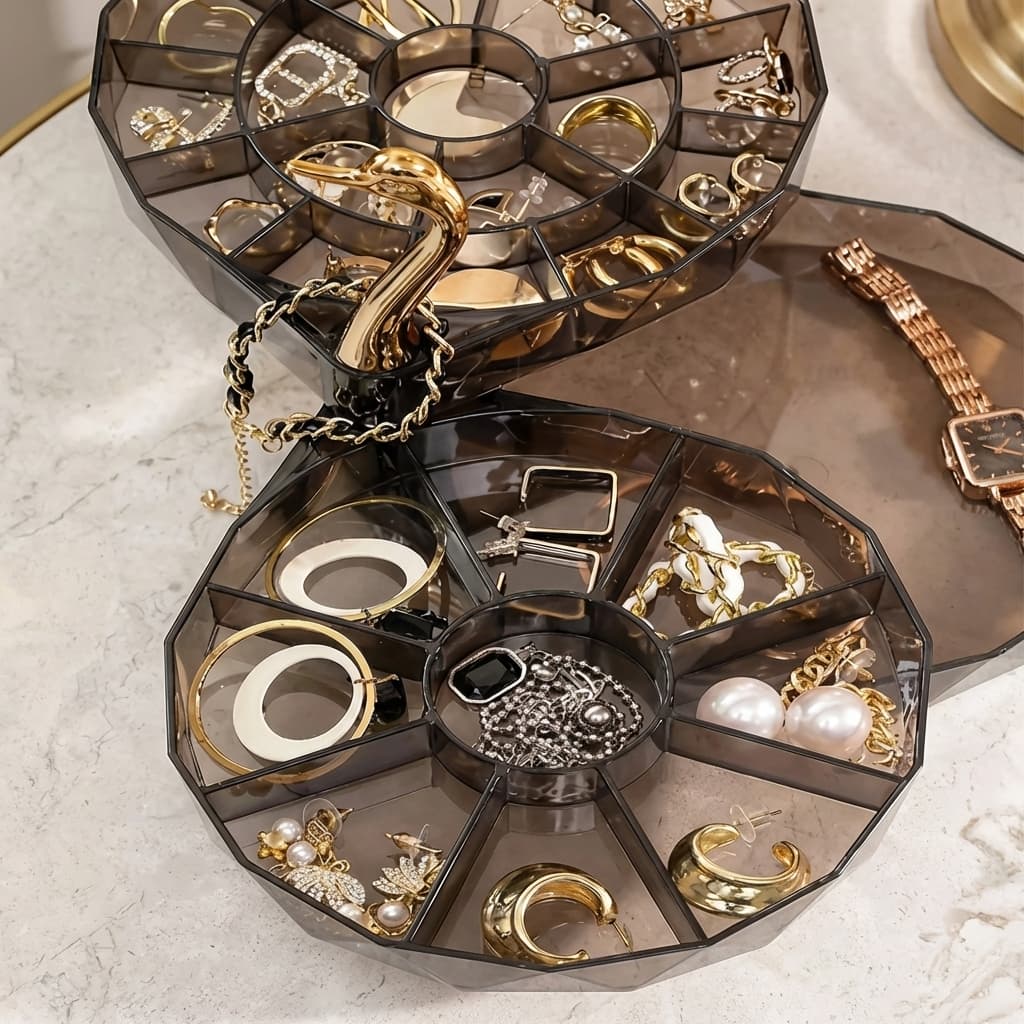 Boîte à Bijoux Plastique Transparente Multicouches