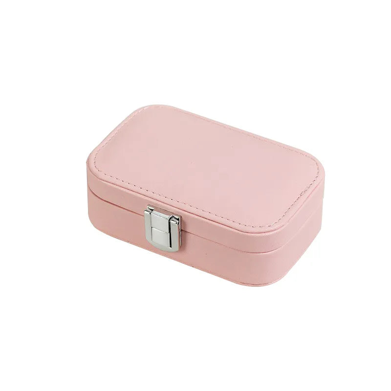 Boîte à Bijoux Cuir PU Velours Portable Bouton
