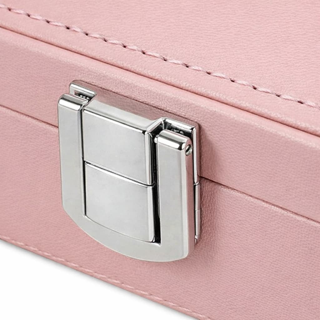 Boîte à Bijoux Cuir PU Velours Portable Bouton