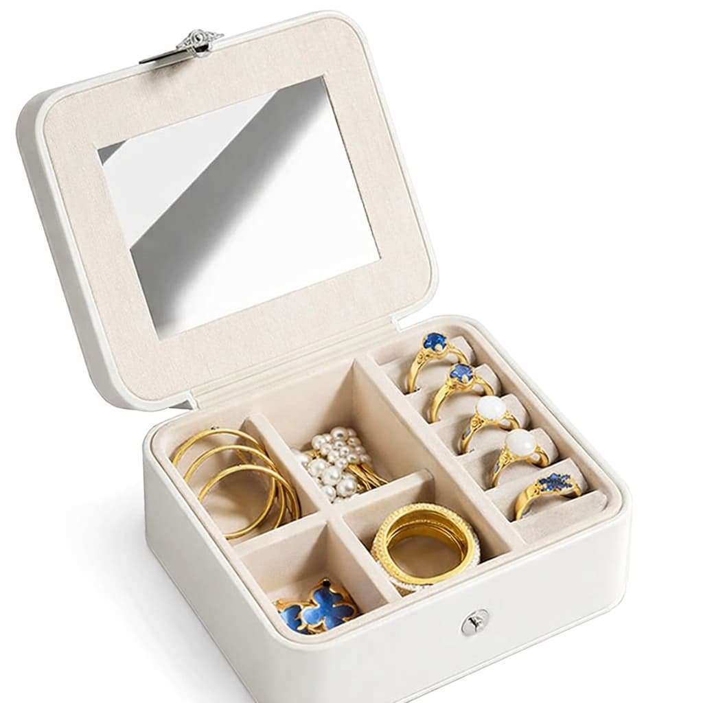 Boîte à Bijoux Simili Cuir Rétro Portable