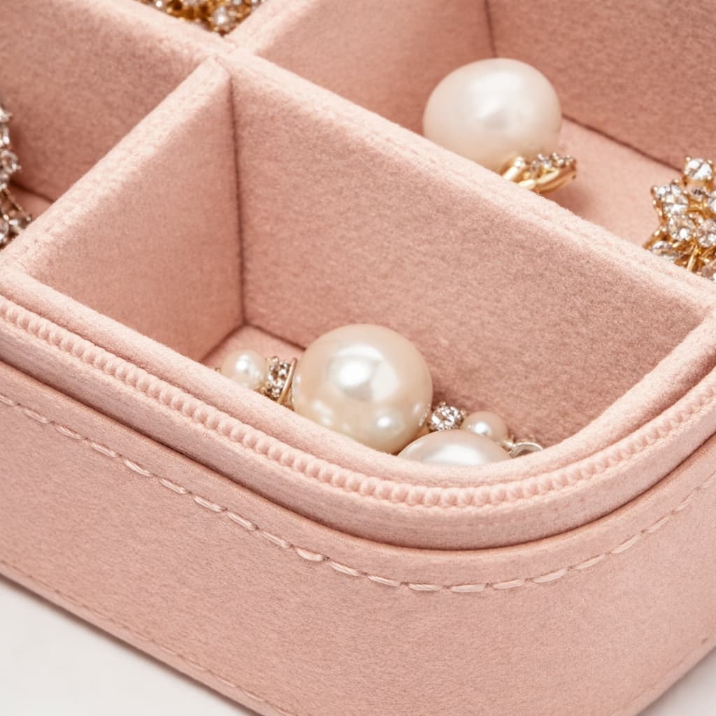 Boîte à Bijoux Cuir Ronde Voyage Compacte