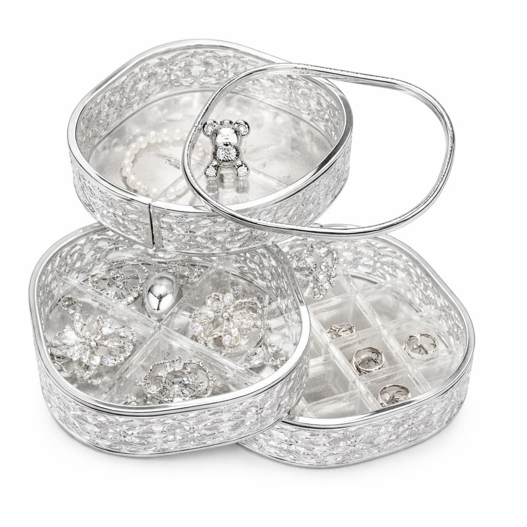 Boîte Bijoux Rotative Boucle d'Oreille Plastique
