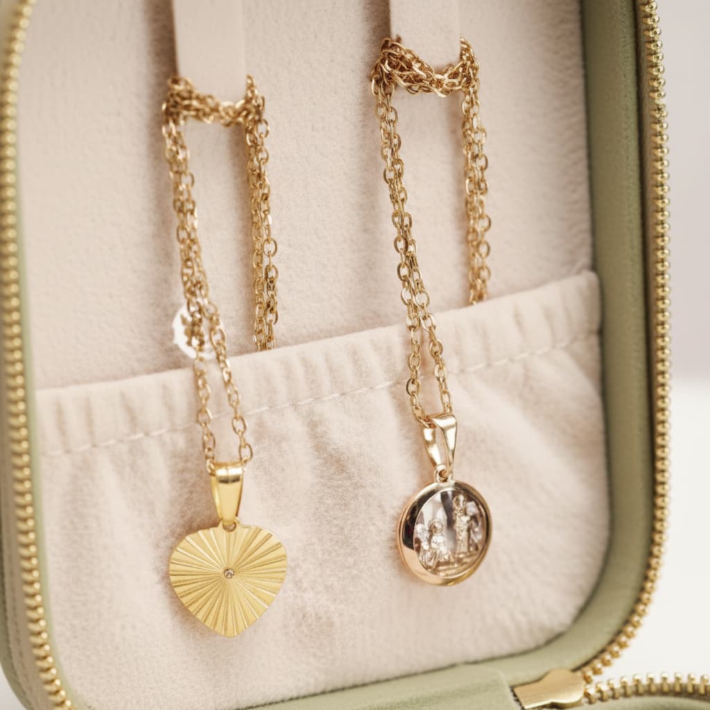 Boîte à Bijoux Velours Mini Voyage Vintage