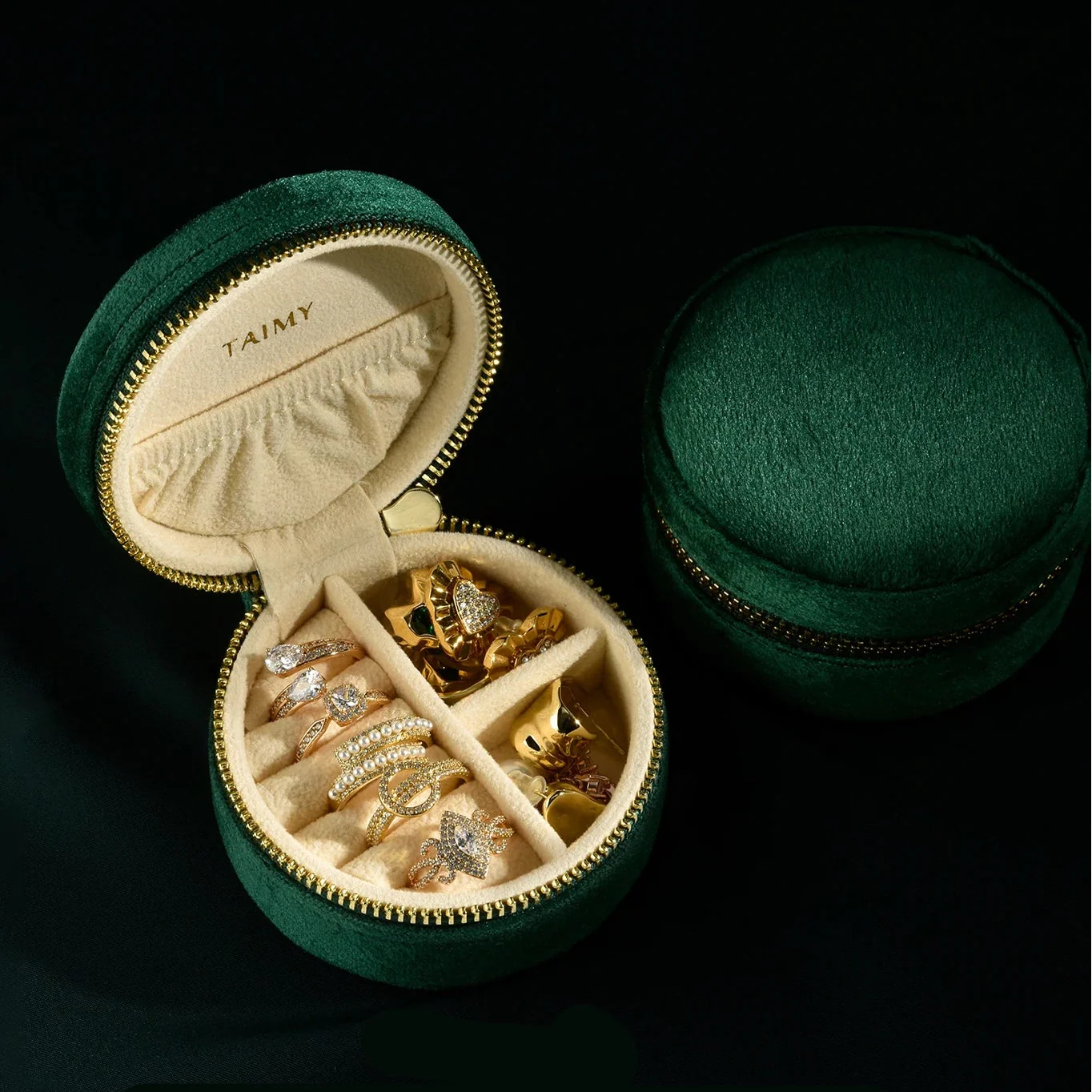 Boîte à Bijoux Velours Voyage Bagues Colliers