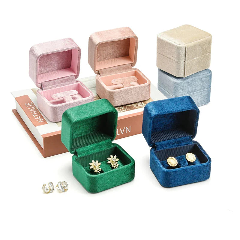 Boîte à Bijoux Velours Boucle d'Oreille Femme