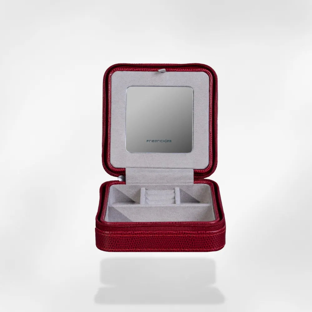 Boîte à Bijoux Cuir Miroir Voyage Anti-Nœuds