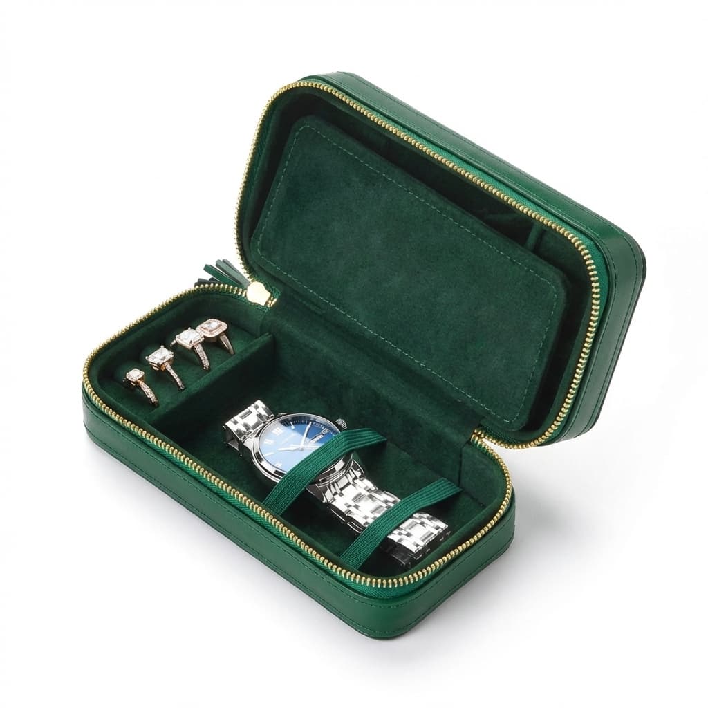 Boîte Montre Bijoux Cuir PU Velours Homme