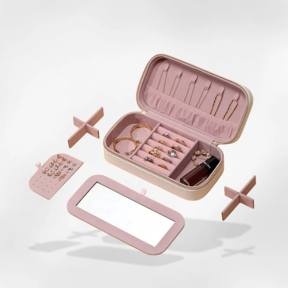 Boîte Bijoux Fille Miroir Velours Compartimentée