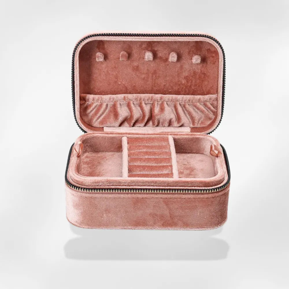 Boîte à Bijoux Velours Matelassé Voyage Anti-Nœud