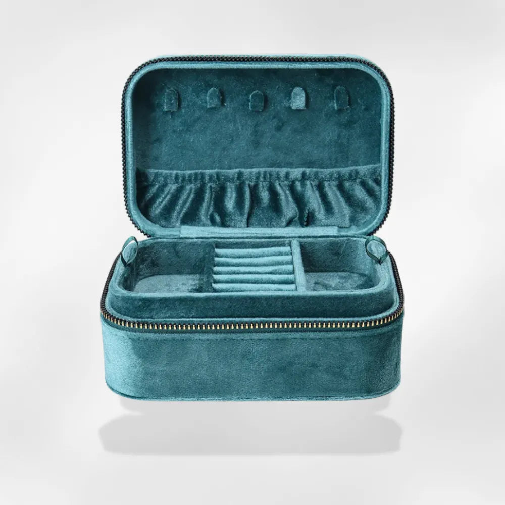 Boîte à Bijoux Velours Matelassé Voyage Anti-Nœud