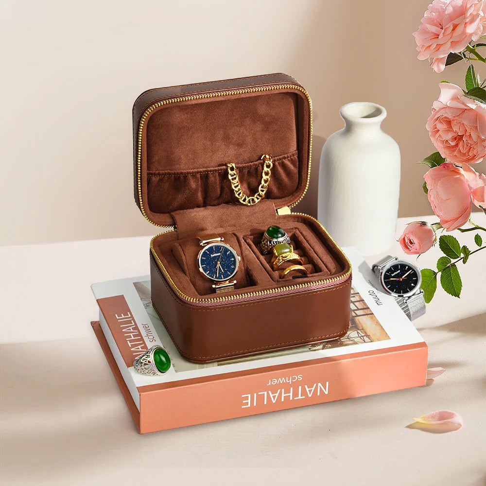 Boîte Montre Bijoux Simili Cuir Velours Mixte