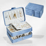 Boîte à Bijoux Velours Bleu 3 Niveaux
