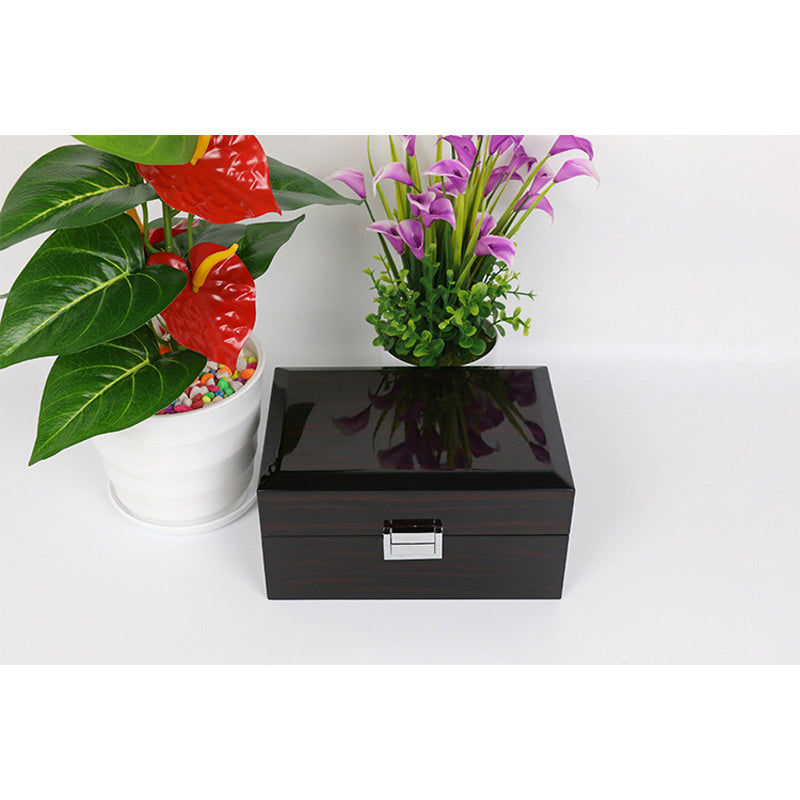 Boite Montre Bois Noir Simili Cuir 1 Place