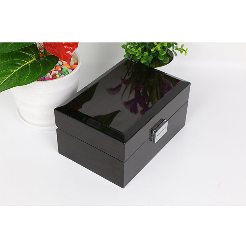 Boite Montre Bois Noir Simili Cuir 1 Place