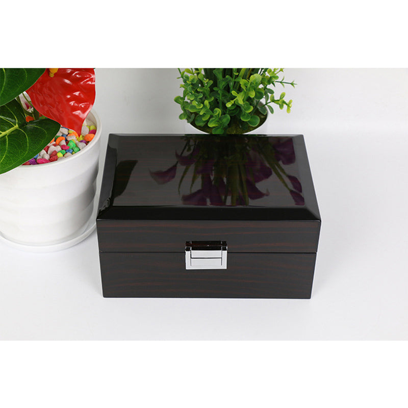 Boite Montre Bois Noir Simili Cuir 1 Place