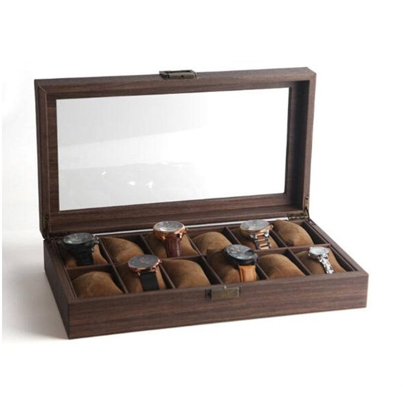 Boite Montre Bois Vitrine 12 Places Luxe