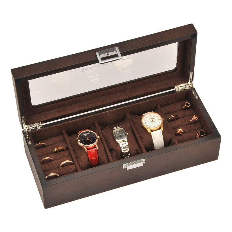 Boite Montre Femme Bois Velours 3 Places 16 Bagues