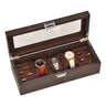 Boite Montre Femme Bois Velours 3 Places 16 Bagues