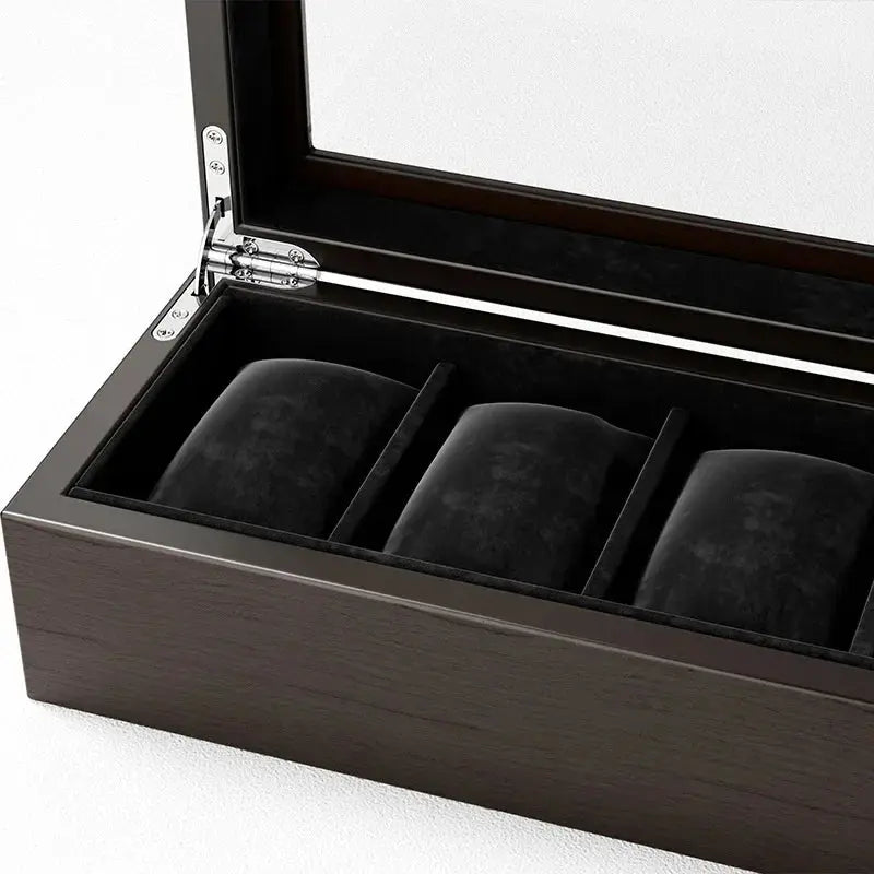 Boîte Montres Bois Bambou Velours 5 Places