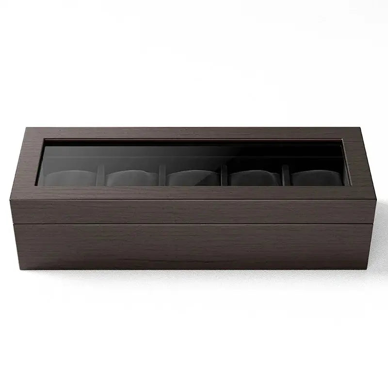 Boîte Montres Bois Bambou Velours 5 Places