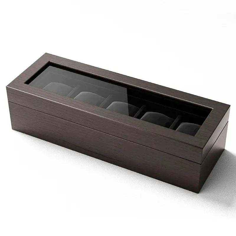 Boîte Montres Bois Bambou Velours 5 Places
