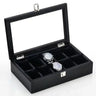 Boîte Montres Bois Noir Spacieuse 10 Places