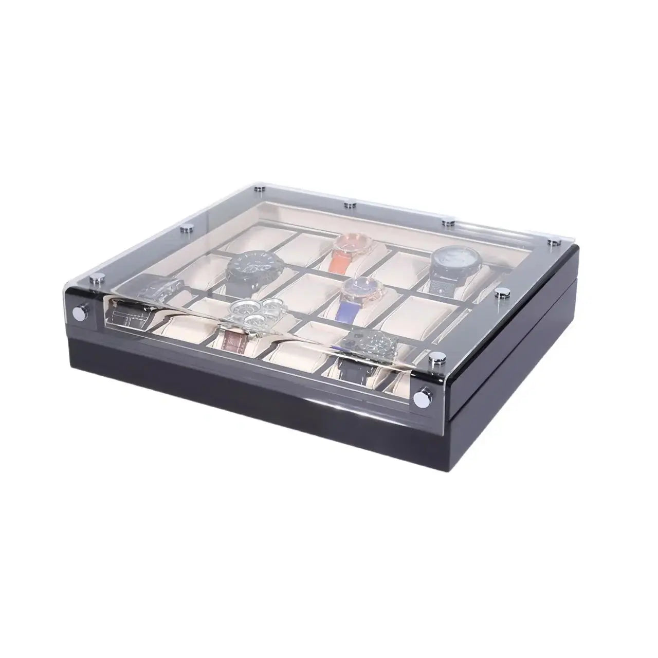 Boîte Montres Acrylique Damier 18 Places