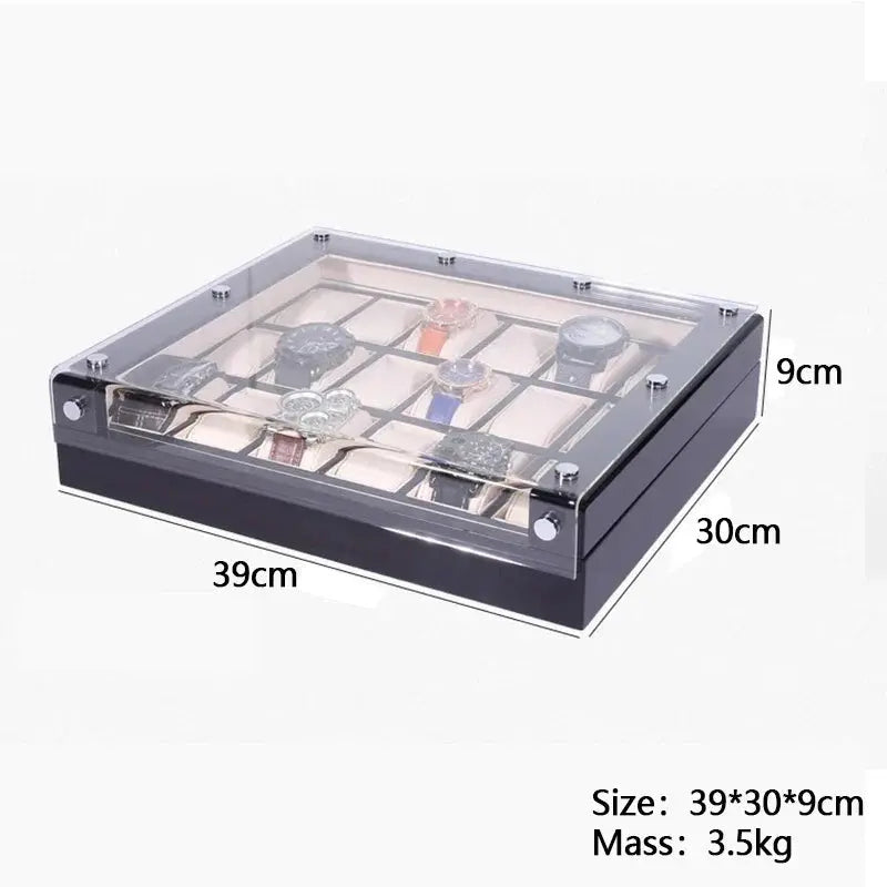Boîte Montres Acrylique Damier 18 Places