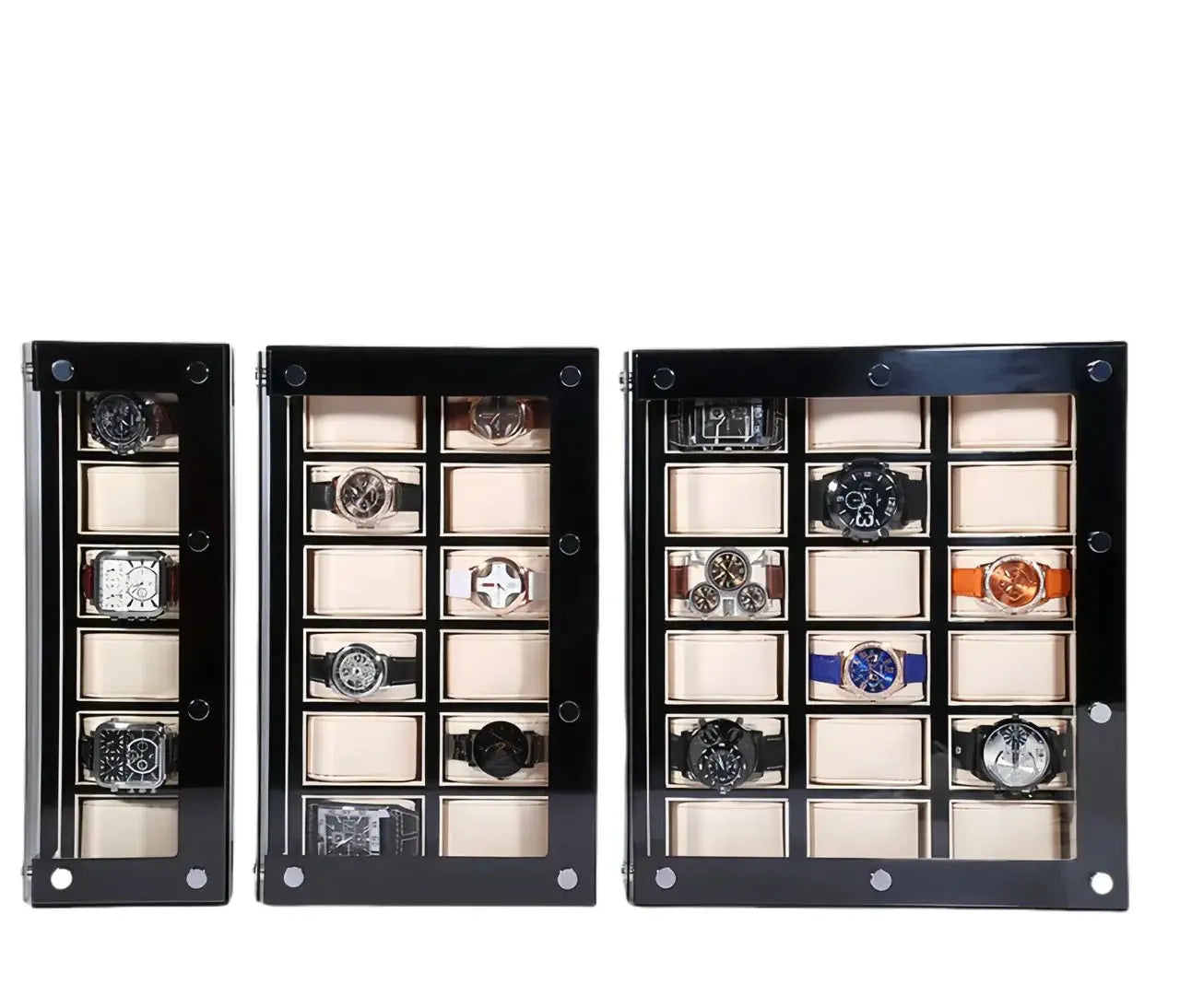 Boîte Montres Acrylique Damier 18 Places