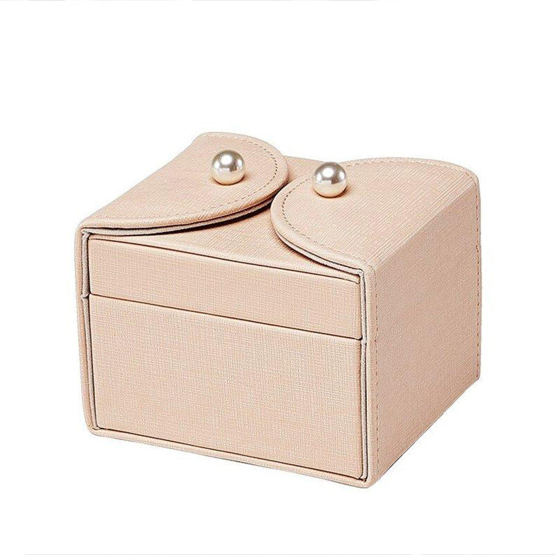 Boite Bijoux Cuir Rose Voyage Velours