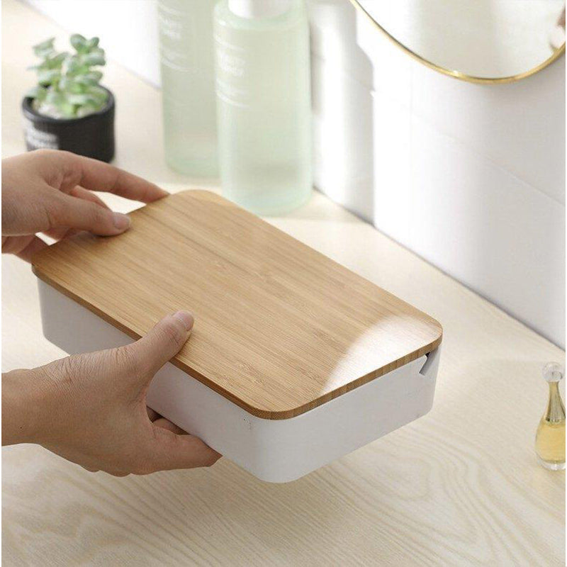 Boite Bijoux Bois Bambou Scandinave Miroir