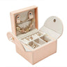 Boite Bijoux Cuir Rose Voyage Velours