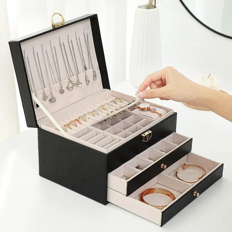 Boite a Bijoux Cuir Montres Rangement Organisateur