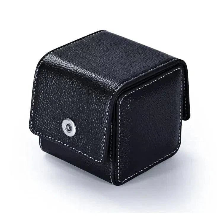 Boîte Montre Cuir Noir Velours Cube