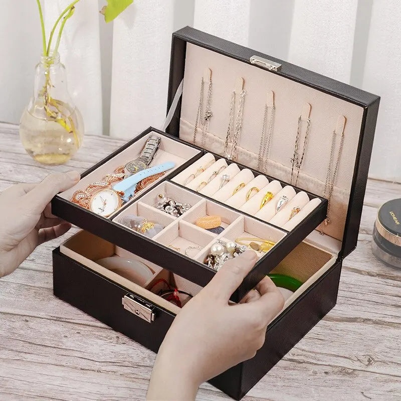 Boite a Bijoux Femme Velours Cuir Coffret Luxe