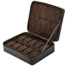 Mallette Montre Cuir Marron 10 Places Compact