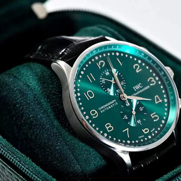 Boîte Montre Cuir Noir Bois Velours Solo