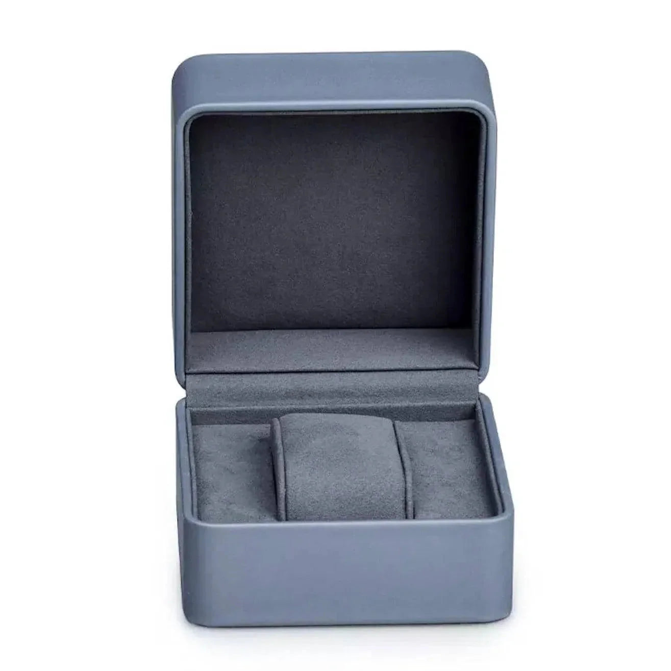 Boîte Montre Cuir Gris Bleu Velours Pro