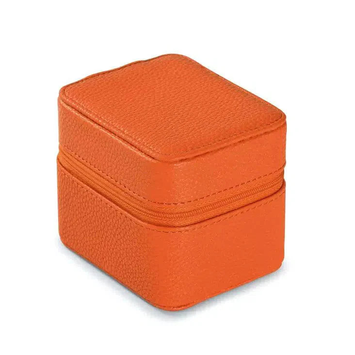 Boîte Montre Cuir Orange Velours Voyage