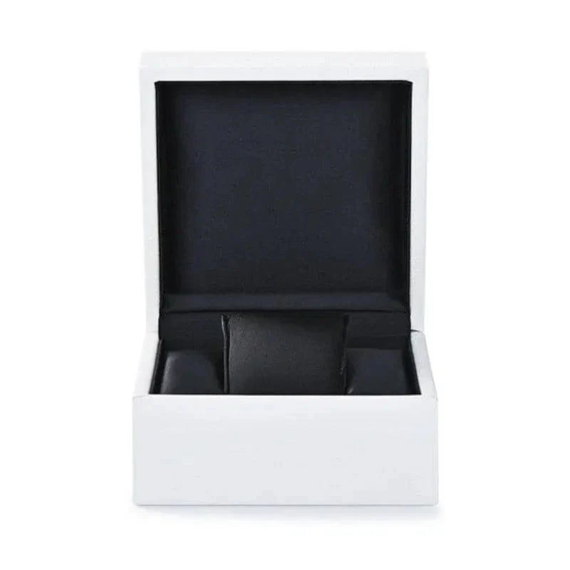 Boîte Montre Cuir Blanc Bois Chêne Solo