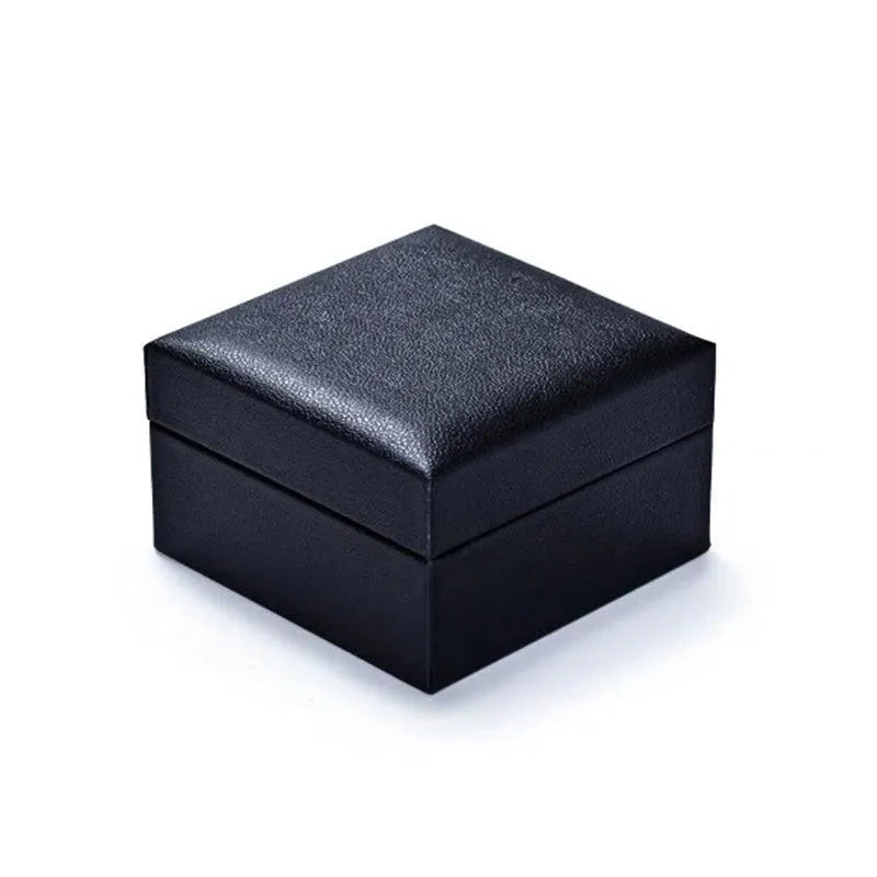 Boîte Montre Cuir Noir Bois Chêne Solo