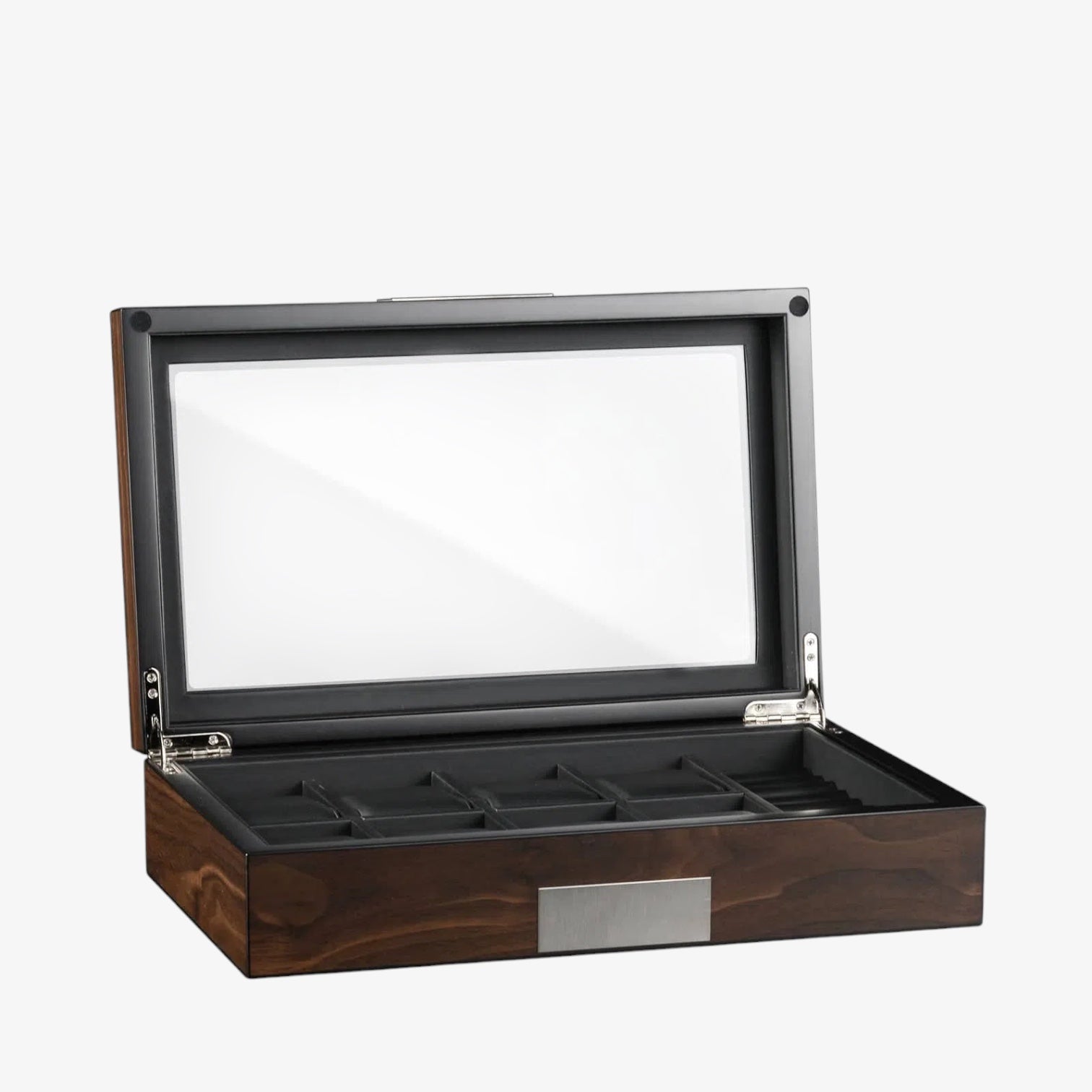 Boîte Montres Bois Noyer 10 Places Velours