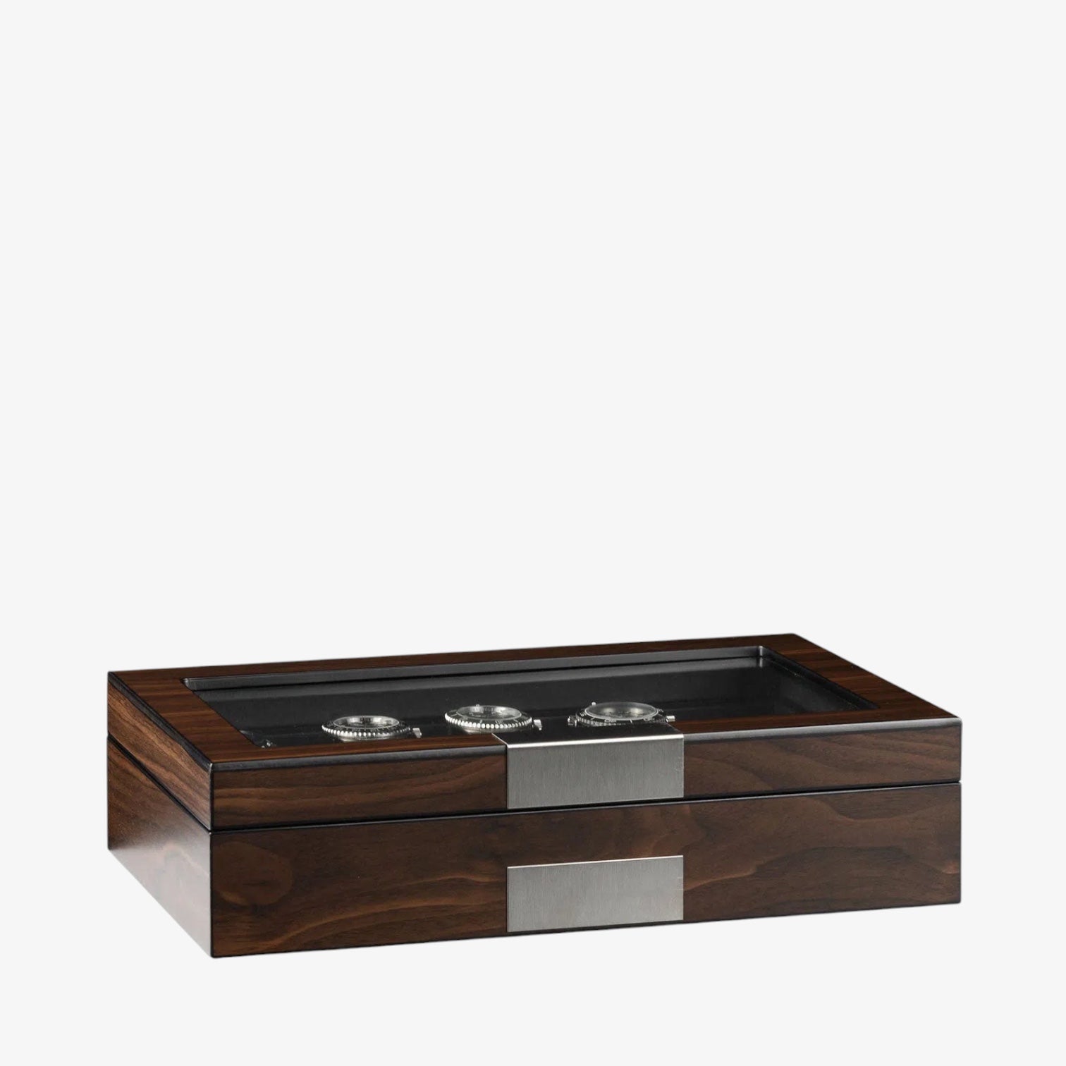 Boîte Montres Bois Noyer 10 Places Velours