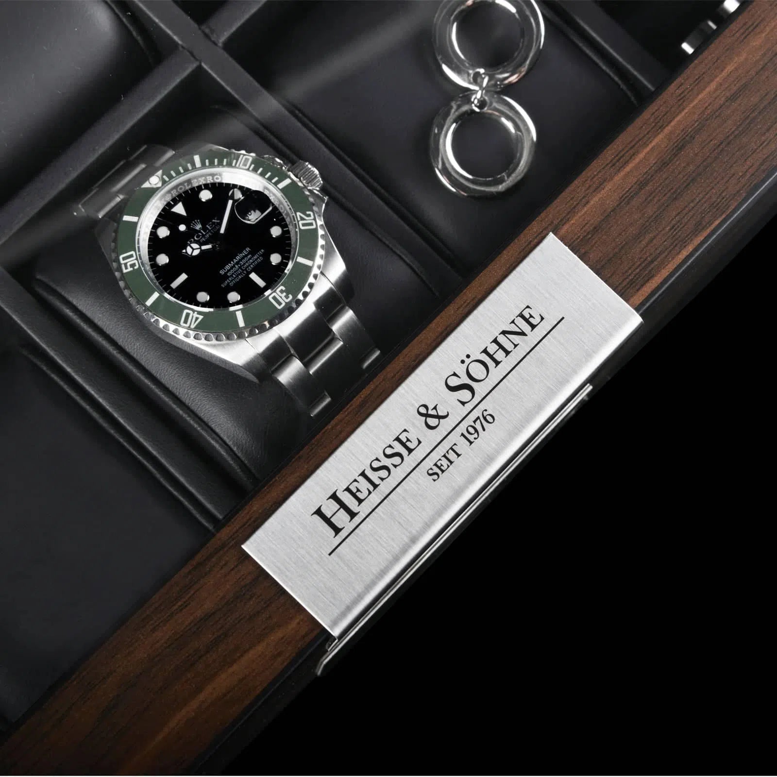 Boîte Montres Bois Noyer 10 Places Velours