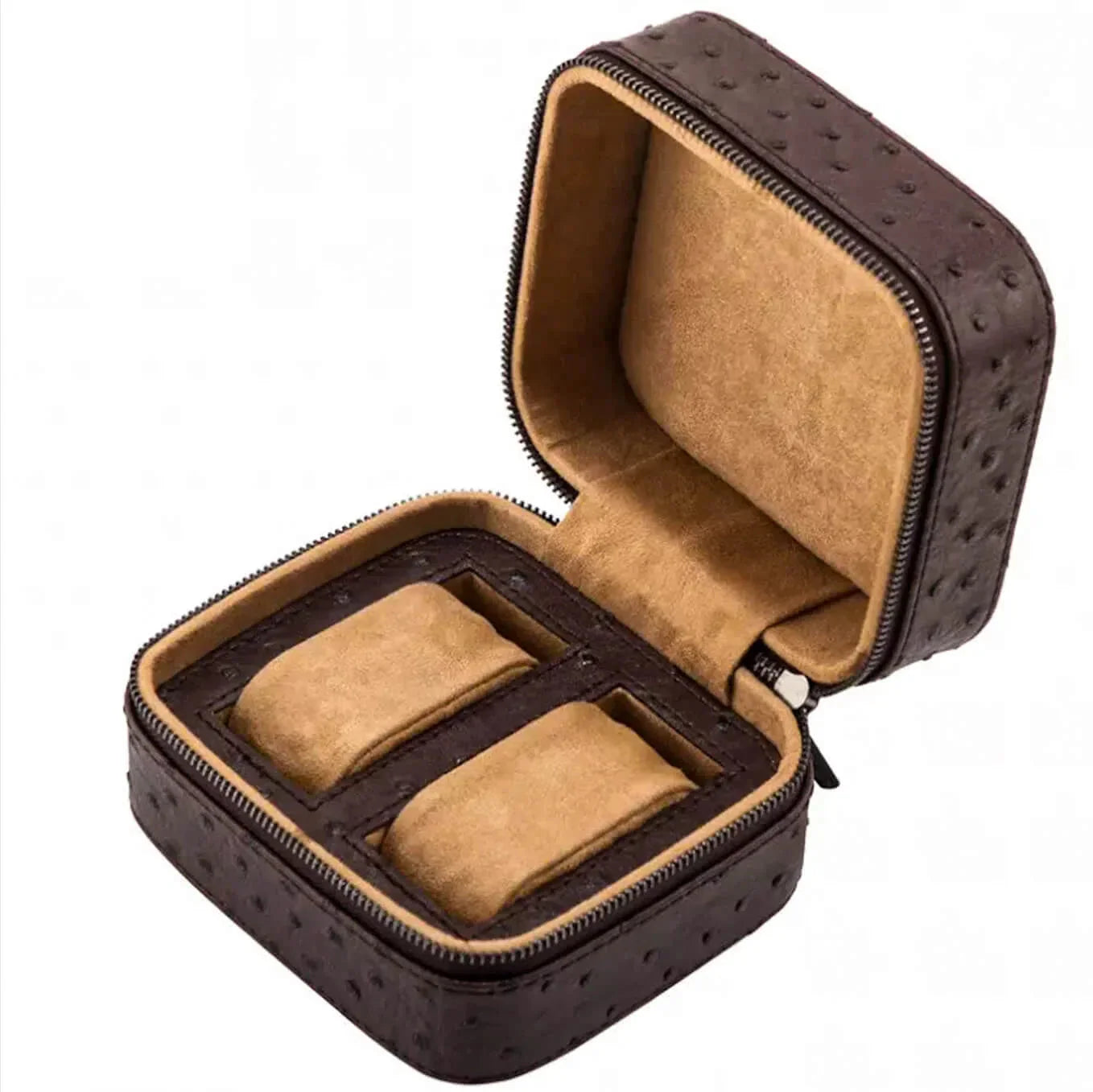 Boîte Montre Cuir Velours 2 Emplacements Lavallière