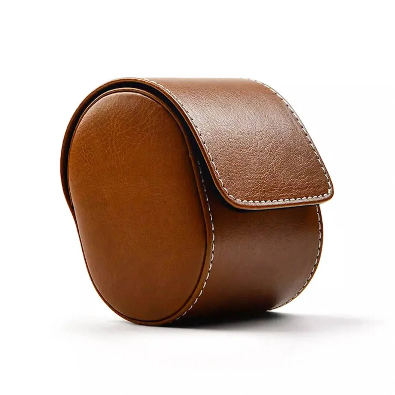 Étui Montre Cuir Marron Vintage Voyage